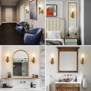 Modern Brass Wall Sconces Indoors, Wall Lighting 14", Gold Bathroom - B0C5WKD6N1 - Brand New