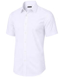 JAMES TAILOR MEN'S SLIM-FIT STRETCH DRESS SHIRT - SIZE: MEN L - WHITE - Brand New