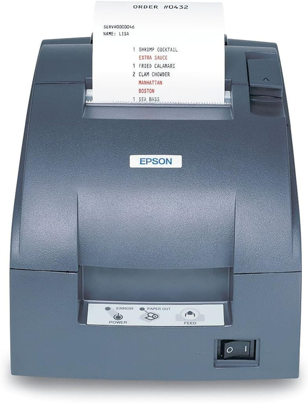 Epson TM-U220D Receipt Printer, Impact, Two-Colors, C31C515653 M188D - Gray Like New