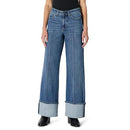 AMAZON ESSENTIALS HIGH-RISE WIDE LEG CUFFED JEAN-WOMEN 12-MEDIUM BLUE VINTAGE - Brand New