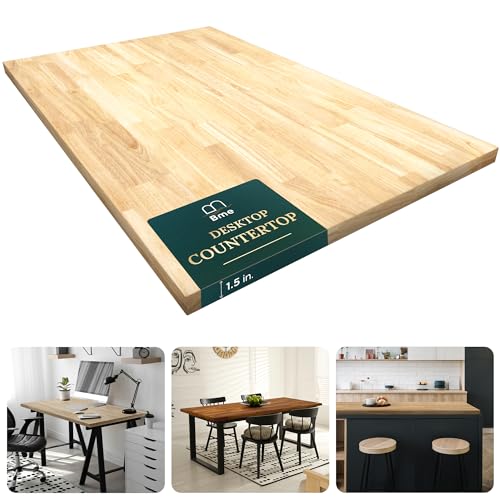 Bme Hevea Solid Wood Butcher Block Table Top Desk top - Scratch & Dent