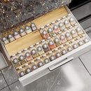 AMBIRD BAMBOO SPICE DRAWER ORGANIZER WITH NON-SLIP MAT,4 TIER, 2 SET JAR, BROWN - Brand New
