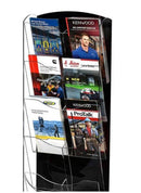 51 IN. X 10 IN CLEAR ACRYLIC WALL MOUNTED HANGING BROCHURE MAGAZINE RACK - BLACK - Like New