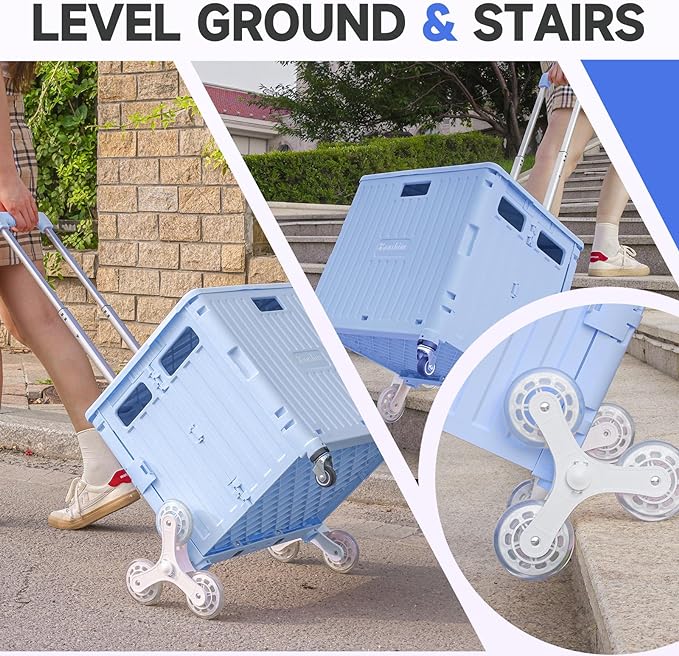 Honshine Foldable Cart Stair Climbing Wheels Crate Telescoping - Scratch & Dent