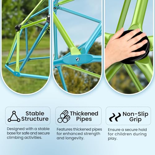 Easyego Climbing Dome, 10FT Jungle Gym with Swing for Kids 3 to 10 Outdoor - Like New