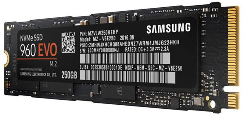 Samsung 960 EVO Series - 250GB PCIe NVMe - M.2 Internal SSD (MZ-V6E250BW) Like New