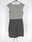 OSCAR DE LA RENTA PRE FALL RUNWAY RAW SILK WEAVE KNIT DRESS SIZE 4 - BLACK/WHITE - Brand New