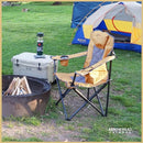 ARROWHEAD OUTDOOR Portable Folding Camping Quad Chair w/ 6-Can Cooler - Tan - Like New