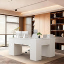 WINAZ WOODEN L SHAPED OFFICE DESK WITH LOCKABLE DRAWERS - WHITE - Like New