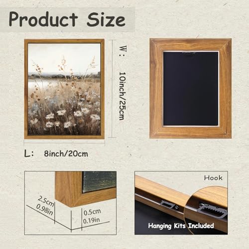 KBKBART Vintage Wall Art Framed Retro Countryside Autumn Wildflower - Like New