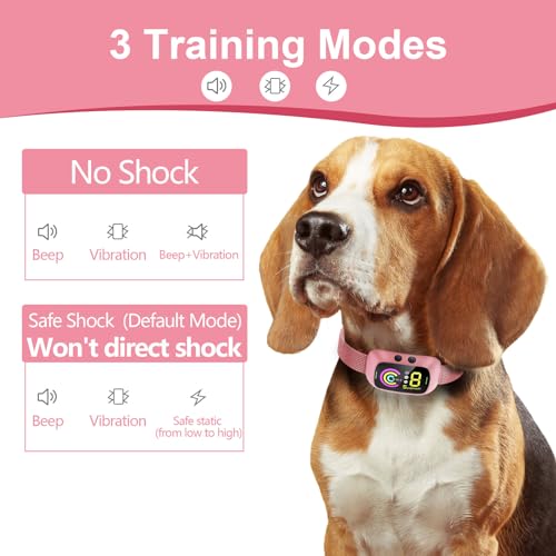 NIOCOMIO DOG BARK COLLAR, SMART BARK COLLAR FOR LARGE MEDIUM SMALL DOGS - PINK Like New