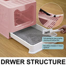 UIMNJHUKE Foldable Cat Litter Box with Lid, Extra Large Kitty Litter Box - Pink - Brand New