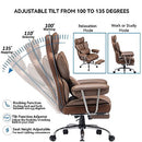 EFOMAO DESK OFFICE CHAIR 400LBS BIG AND TALL OFFICE CHAIR PU LEATHER - BROWN - Like New