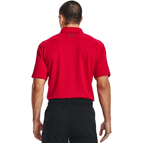 12902140 UNDER ARMOUR MEN'S TECH GOLF POLO RED/GRAPHITE/GRAY M - Brand New