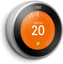 GOOGLE NEST LEARNING 3RD GEN THERMOSTAT ALEXA NEST LOGO - WHITE - Like New