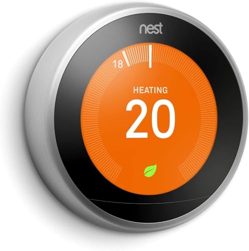 GOOGLE NEST LEARNING 3RD GEN THERMOSTAT ALEXA NEST LOGO - WHITE - Like New