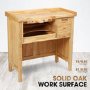 DNA MOTORING HEAVY DUTY WOOD WORKBENCH WOODEN WORKBENCH 5 DRAWERS TOOLS-00524 - Like New
