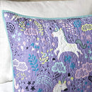 Urban Habitat Kids Reversible Cotton Quilt Set, 5 Pieces - Unicorn Purple - Brand New