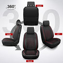Sanwom Leather Car Seat Covers Full Set, 5 Pcs, SUV Sedan Pick-up Truck - Black - Brand New