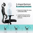 KERDOM Ergonomic Office Chair Breathable Mesh Gaming Chair (S-Black) - Brand New