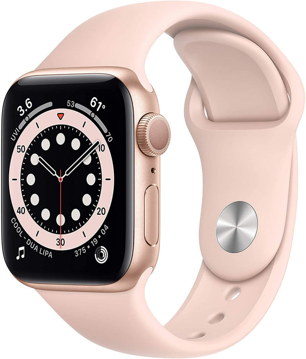 APPLE WATCH SERIES 6 GPS 40mm GOLD ALUMINUM CASE WITH PINK SAND SPORT BAND Like New