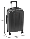 DELSER PARIS TITANIUM HARDSIDE EXPANDABLE LUGGAGE SPINNER WHEELS 21 INCH - BLACK - Brand New