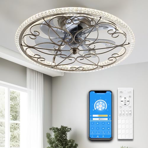 LIFETIME FAN LIGHTS REMOTE LOW PROFILE 20" CEILING LIGHTS CEILING - RETRO SILVER - Like New