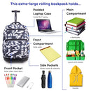J World Sundance Laptop Rolling Backpack for Girls Boys. Roller Bookbag w/Wheels - Brand New