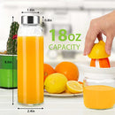 LUXFUEL CLEAR GLASS WATER BOTTLES, STAINLESS STEEL CAP, 12 SET - GLASS/STEEL - Like New