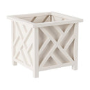 Lattice Design Outdoor Planter Box - 14.75” Square 13” Tall 50-LG5097 - White - Like New
