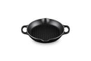 LE CREUSET ENAMELED CAST IRON SIGNATURE DEEP ROUND GRILL 9.75" LICORICE - Brand New