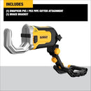 DEWALT IMPACT CONNECT PVC/PEX CUTTER WITH BRACE BRACKET - YELLOW/BLACK - Like New