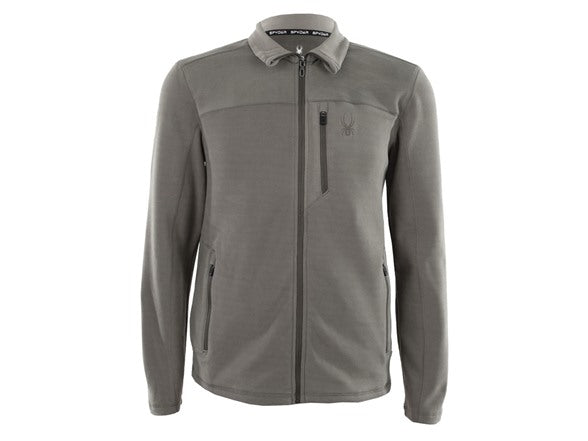 SPYDER MEN'S SUEDED INTERLOCK FULL ZIP SWEATERSHIRT - SIZE: MEN M - POLAR - Brand New