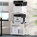 EasyCom Printer Stand- Large 3 Tier Printer Table with Wheels B0CFCPTJTY - White - Brand New