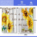 Aimego Sunflower Country Floral Kitchen Curtains - Rustic Vintage Flowers - Like New