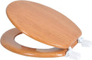 Dream Bath Heavy Duty Round Toilet Seat with non-slip seat 809-WD - Wood Grain - Like New
