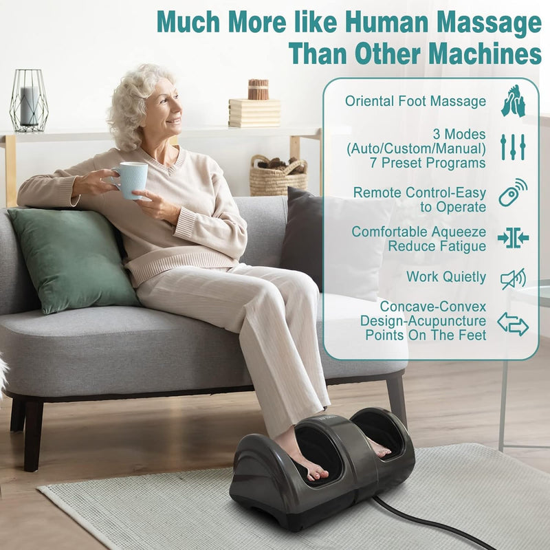 TERELAX Foot and Calf Massager Machine with Remote - Black Like New