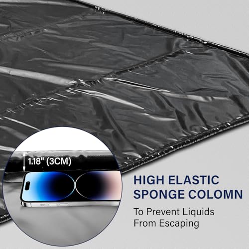 ZOMOFEW CHEMAT CONTAINMENT MAT, NON-SLIP GARAGE FLOOR MAT, 7'9" X 16' - BLACK - Like New