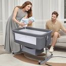 Saterkali 3 in 1 Baby Bassinet Bedside Sleeper with Storage Basket and Wheels - Like New