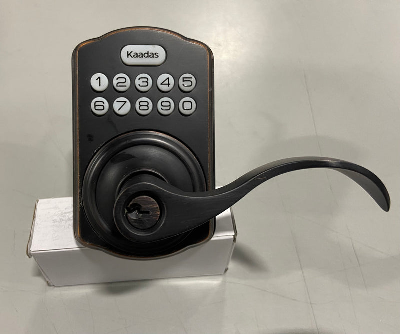 KAADAS KEYPAD TUBULAR LEVER LOCK - OIL RUBBED BRONZE - Like New