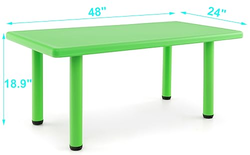 AXIDOU 24''W X 48" L KIDS TABLE - TODDLERS 1-8 YEARS OLD - GREEN - Like New