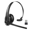 LEVN WIRELESS HEADSET BLUETOOTH HEADSET WITH MICROPHONE AI NOISE - BLACK - Brand New