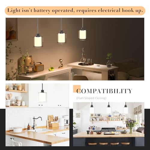 LIGHTBIZ PENDANT LIGHT KITCHEN ISLAND LIGHTING 2 PCS - BLACK - Like New
