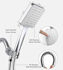 GRICH VENUS HIGH PRESSURE SHOWER HEAD, HANDHELD, 6 SPRAY MODES/SETTINGS - SILVER - Like New