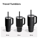 HYDRO FLASK TRAVEL TUMBLER WITH HANDLE CLEAR LID AND STRAW -24OZ -CLOUD PINK - Like New