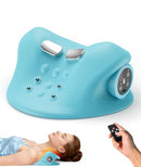 RINGCO NECK MASSAGER HEAT & VIBRATION 3 LEVEL RECHARGEABLE CERVICAL - LIGHT BLUE - Like New