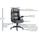 LORELL EXECUTIVE HIGH-BACK OFFICE CHAIR ADJUSTABLE HEIGHT SHT94555 BLK - BLACK - Like New