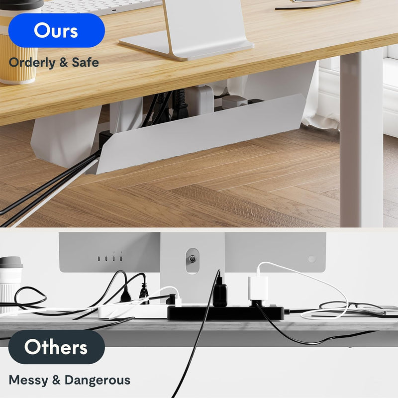 FLEXISPOT ELECTRIC STANDING DESK 48 X 24 - WHITE/BAMBOO - Like New