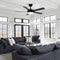VACZON 48-INCHES INDOOR DOWN ROD MOUNT STANDARD CEILING FAN LIGHT - MATTE BLACK - Like New