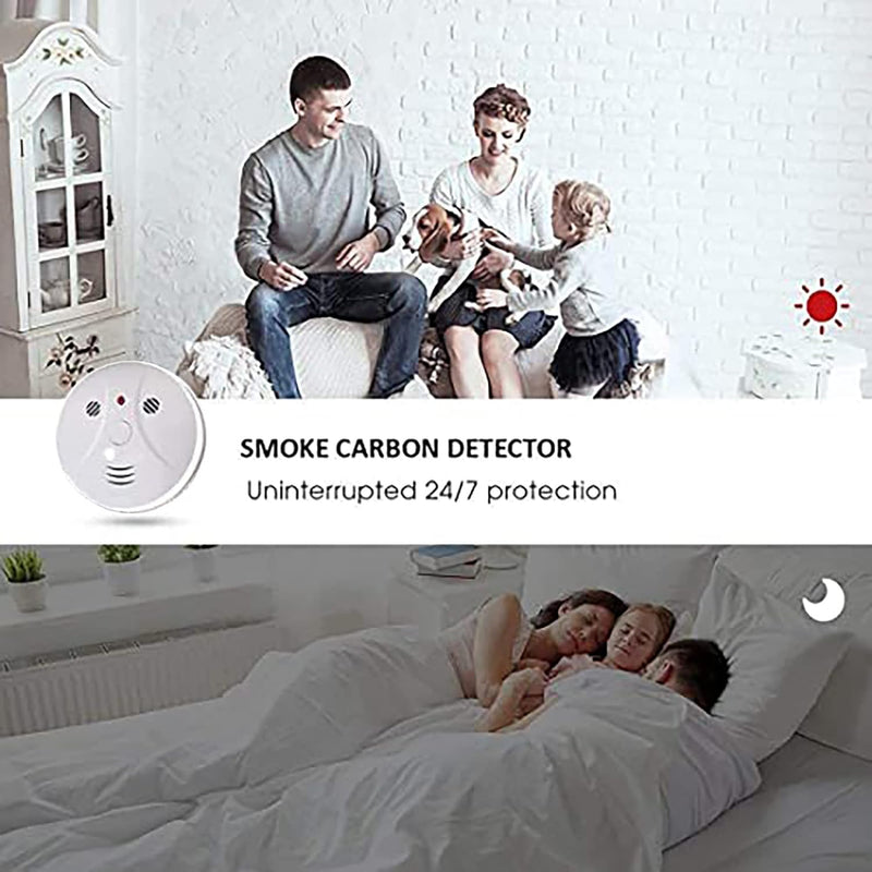 Lecoolife GS528A 4 Pack Combination Smoke, Carbon Monoxide Detector - WHITE Like New